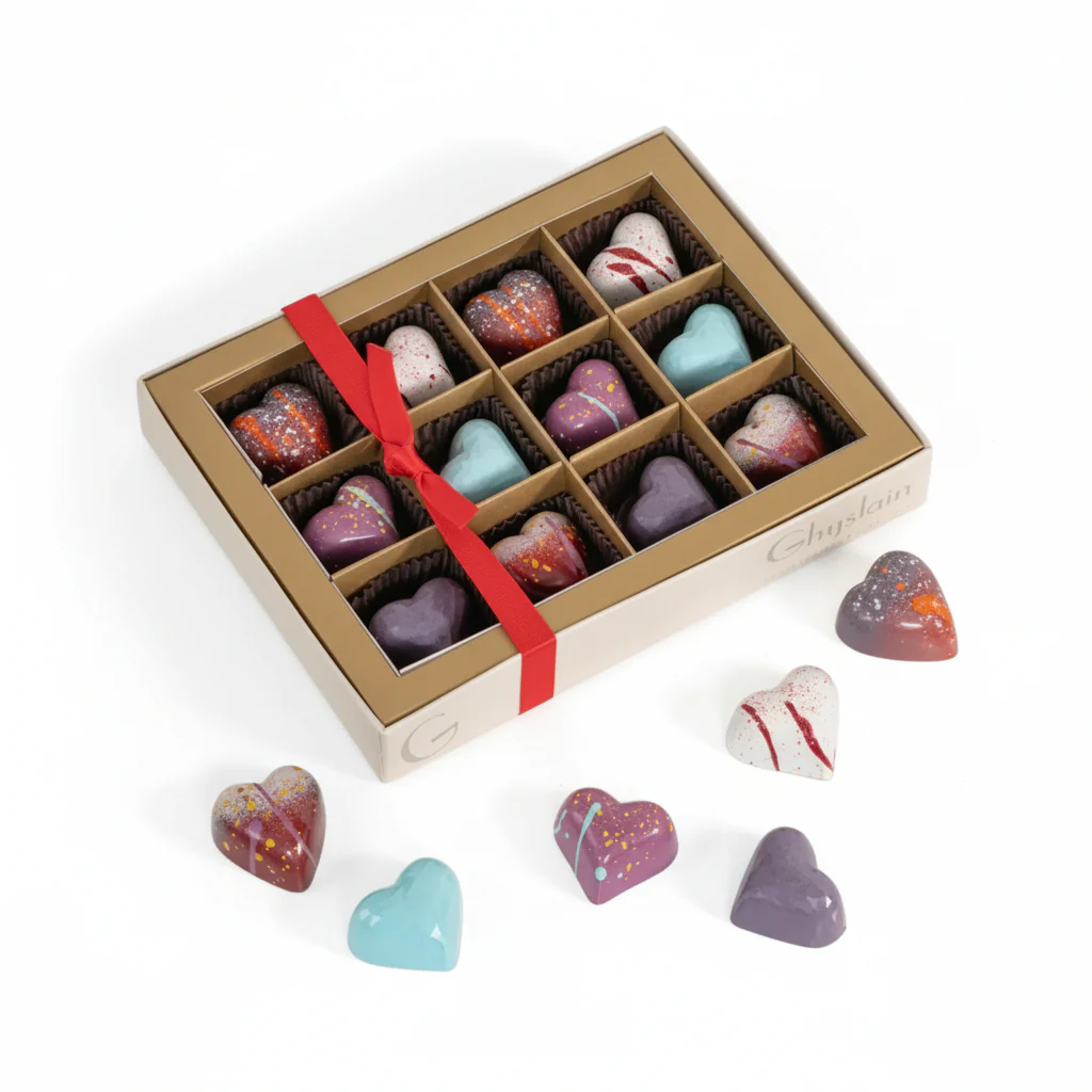 Ghyslain Valentine Window Box | Hand-Painted Gourmet Chocolates (12-Piece Gift Set) - Image 3