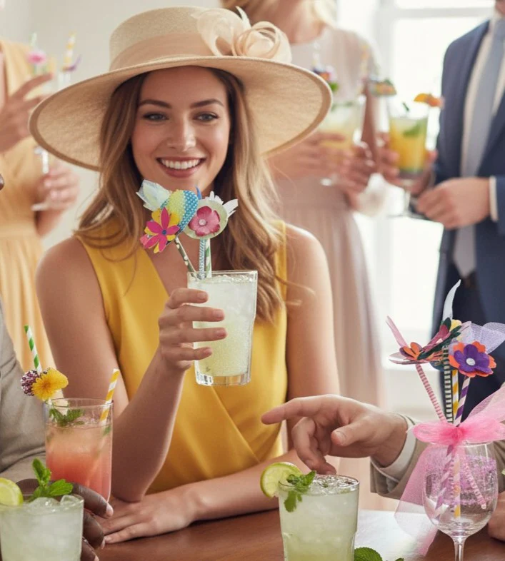 Handmade Kentucky Derby Hat Drink Stirrers – Set of 4 - Image 4