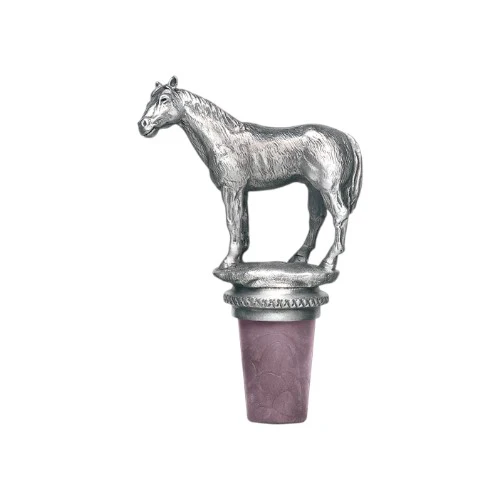 Heritage Pewter Bottle Stopper – Six Designs: Horseshoe, Horse, Golf Ball, Female Golfer, Male Golfer & Fleur-de-Lis - Image 3