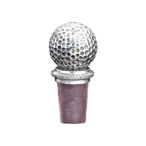 Heritage Pewter Bottle Stopper – Six Designs: Horseshoe, Horse, Golf Ball, Female Golfer, Male Golfer & Fleur-de-Lis - Image 4