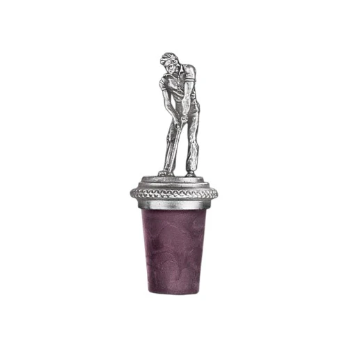 Heritage Pewter Bottle Stopper – Six Designs: Horseshoe, Horse, Golf Ball, Female Golfer, Male Golfer & Fleur-de-Lis - Image 6