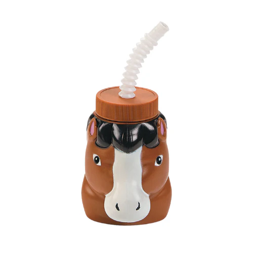 Horse Cup with Lid and Straw – 10 oz Racehorse Party Favor Cup