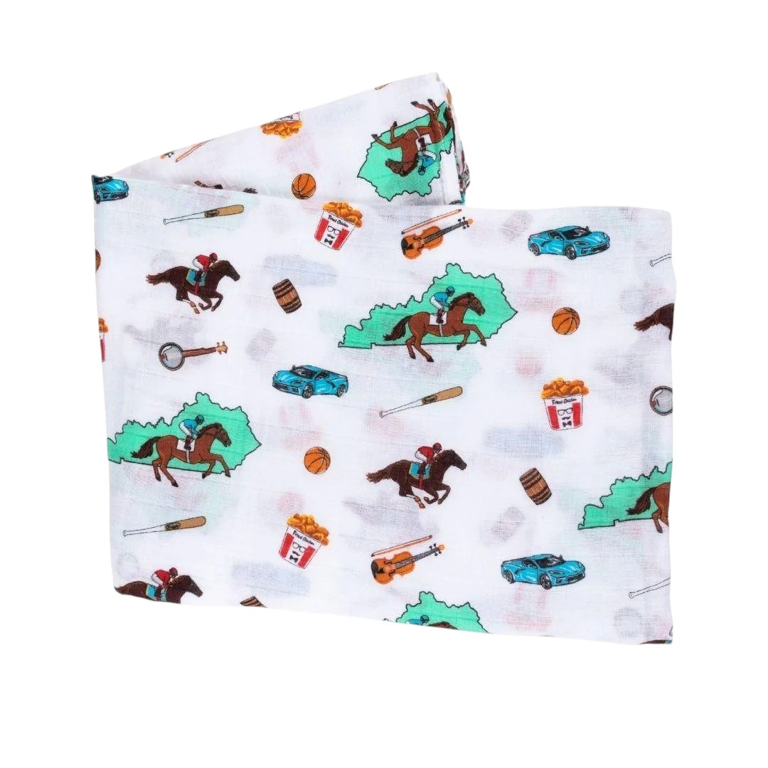 Kentucky Baby Muslin Swaddle Blanket - Image 2