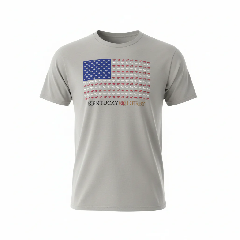 Kentucky Derby 152 Unisex Horse Flag T-Shirt | Patriotic Racing Tee - Image 5