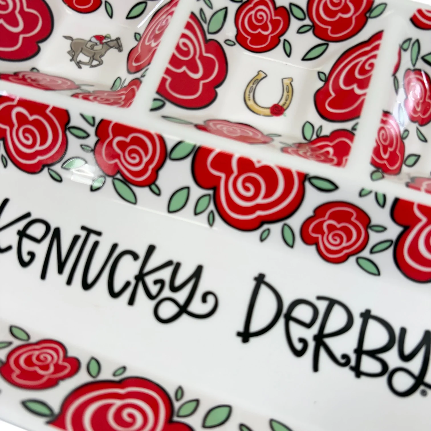 Kentucky Derby 4-Section Platter | 13.5" x 10" Serving Dish - Image 5