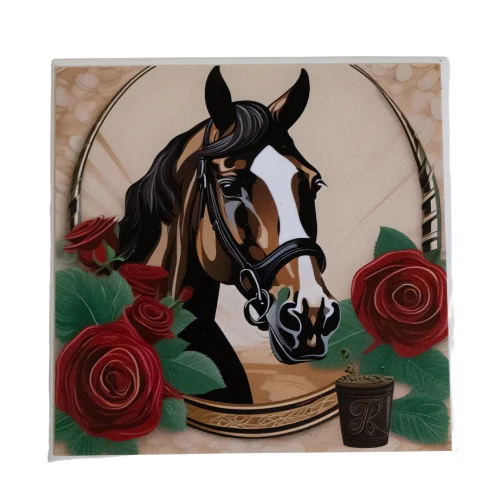Kentucky Derby Ceramic Coaster – Horse & Horseshoe Designs (2 Styles Available)