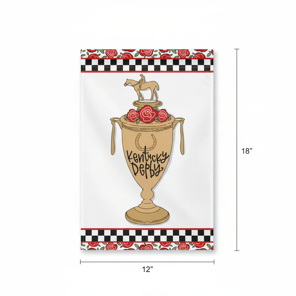 Kentucky Derby Cup Garden Flag | 12" x 18" Double-Sided Outdoor Decor - Image 3