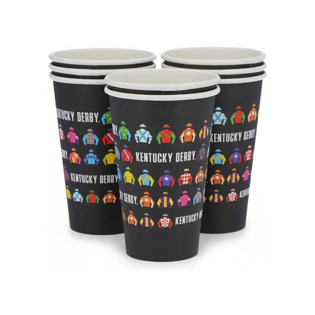 Kentucky Derby Jockey Silks 16oz Paper Party Cups - 8 Pack
