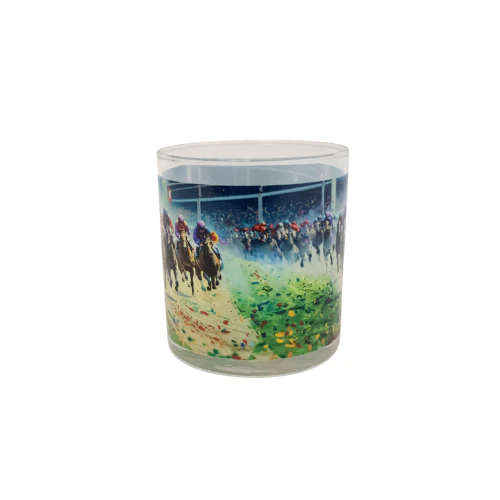 Kentucky Derby Racing Scene Rocks Glass - Image 2