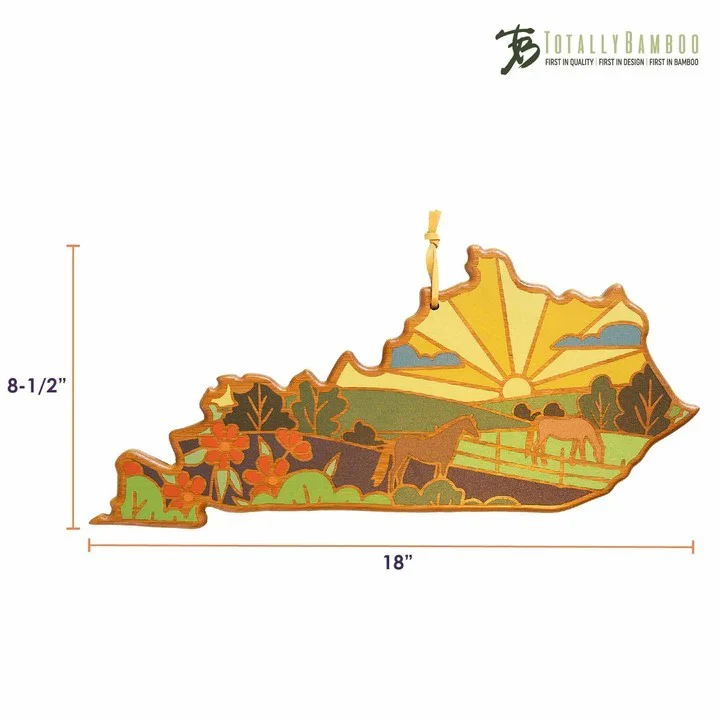 Kentucky-Inspired Bamboo Serving & Cutting Board – Multi-Purpose State-Shaped Charcuterie & Prep Board - Image 5