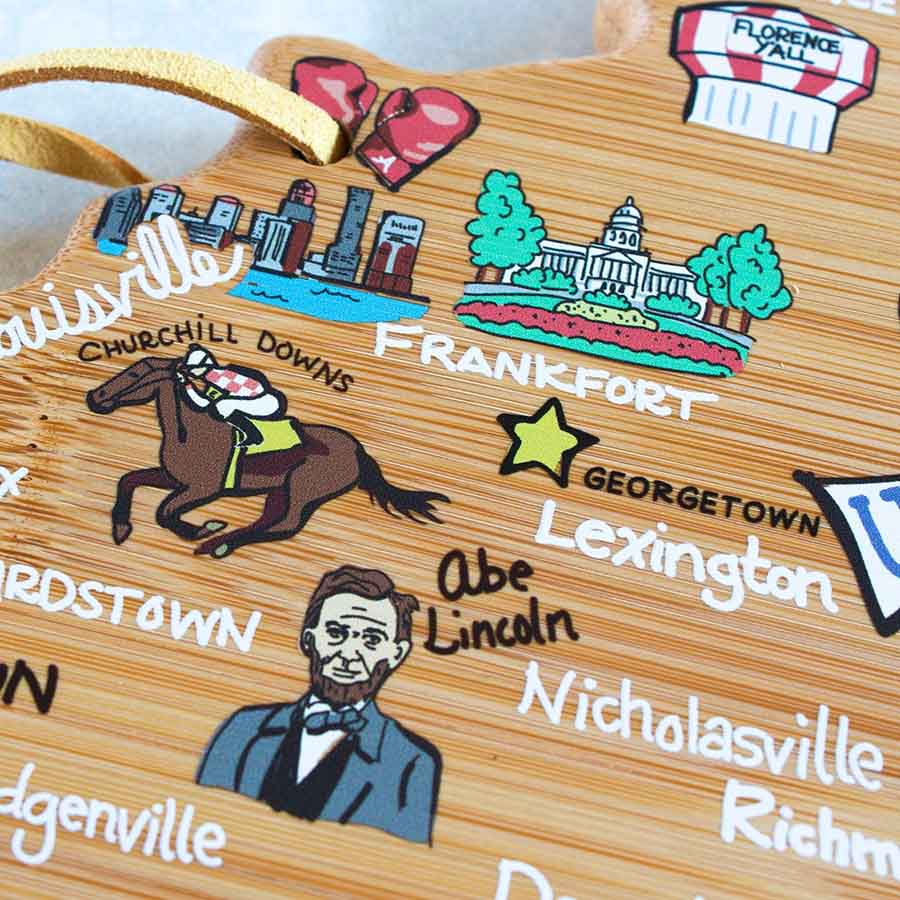 Kentucky Shape Cutting Board with Fish Kiss™ Artwork - Image 4