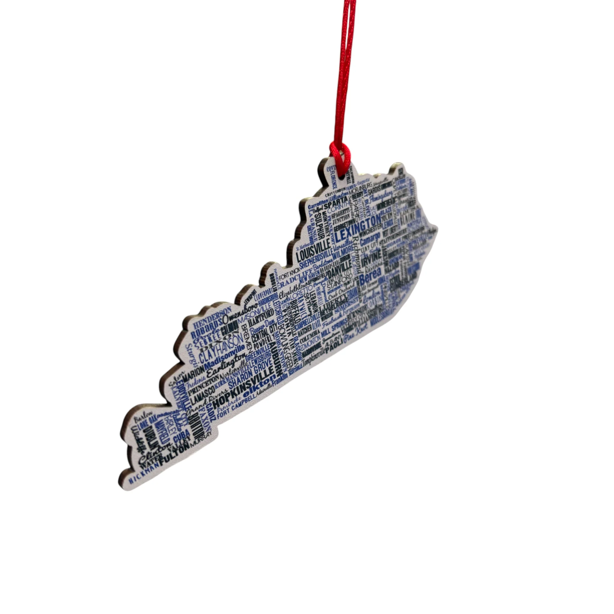 Kentucky State Laser-Cut Wood Ornament – Geographically Accurate Cities - Image 3