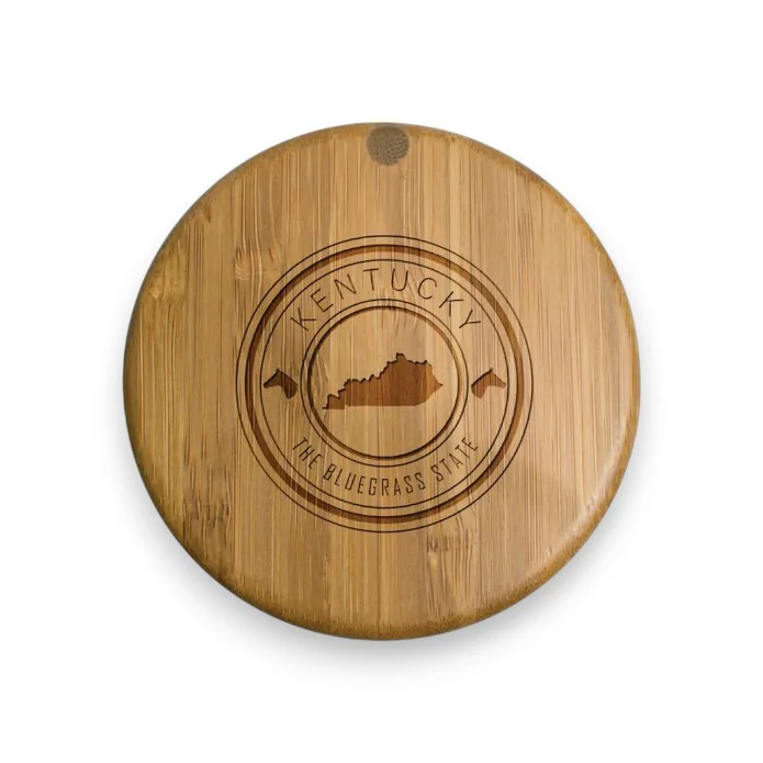 Kentucky State Stamp Series Salt Box | Bamboo Kitchen Storage with Engraved Design - Image 3