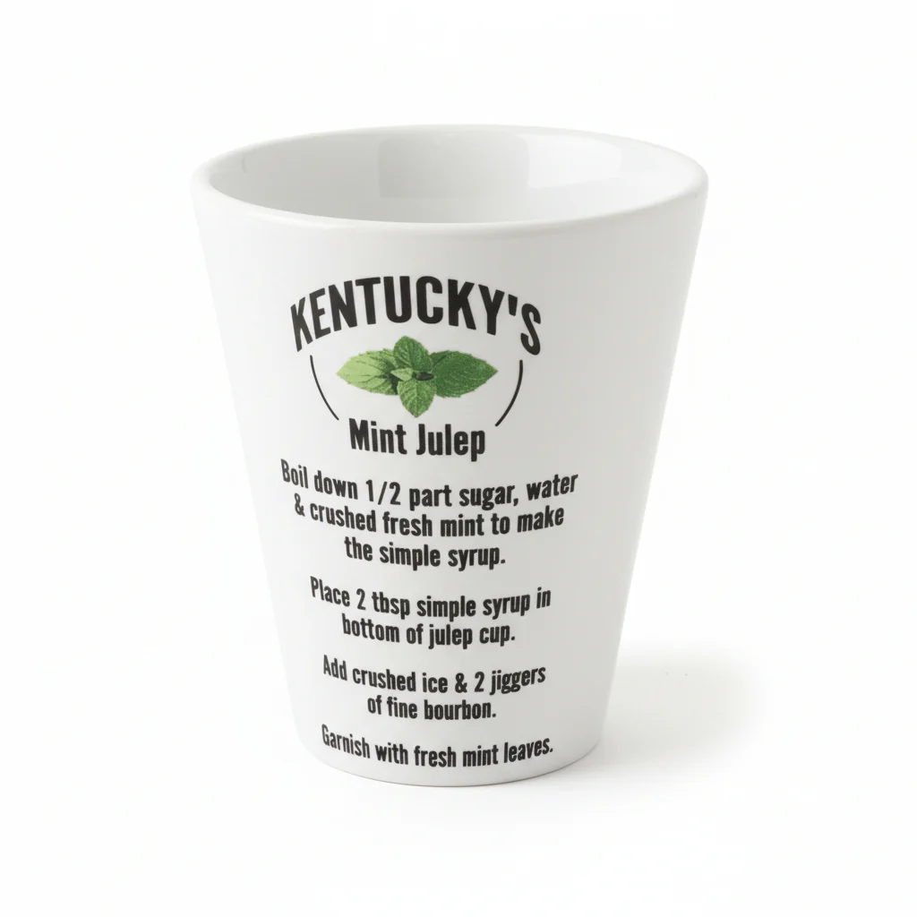 Kentucky's Mint Julep Recipe Cup | Ceramic Derby Drinkware & Gift