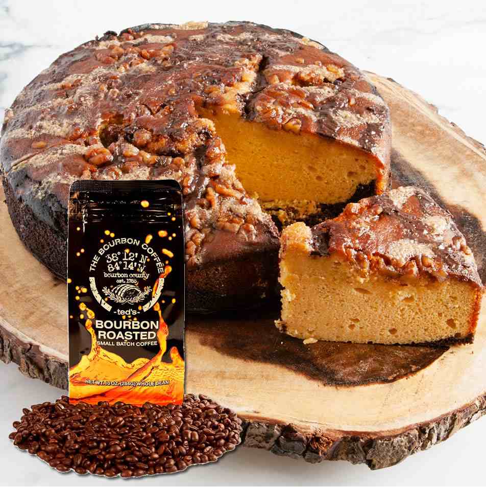 Large 10" Bourbon Barrel Cake + Ted’s The Bourbon Coffee (10 oz) - Image 3