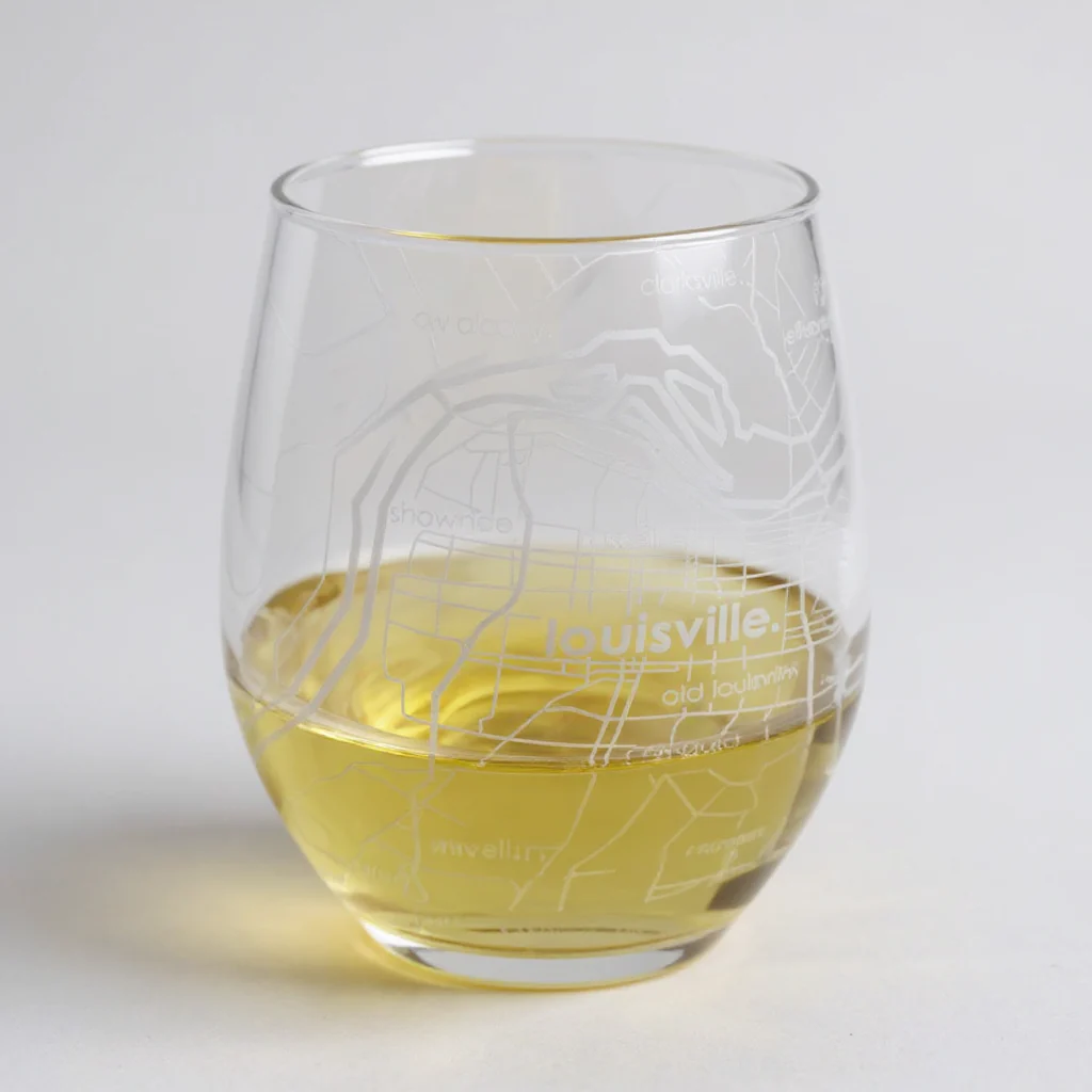 Louisville Map Stemless Wine Glass – 15 oz.