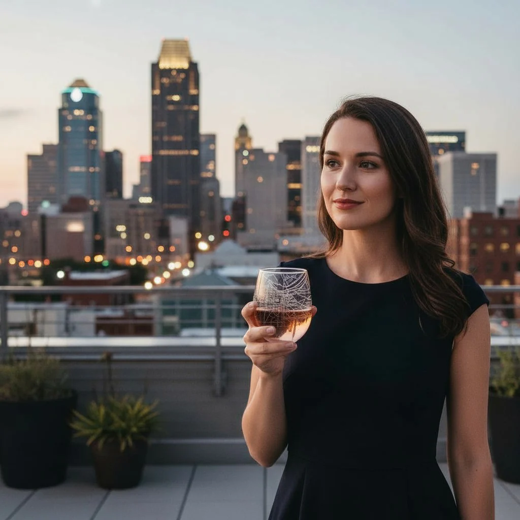 Louisville Map Stemless Wine Glass – 15 oz. - Image 2