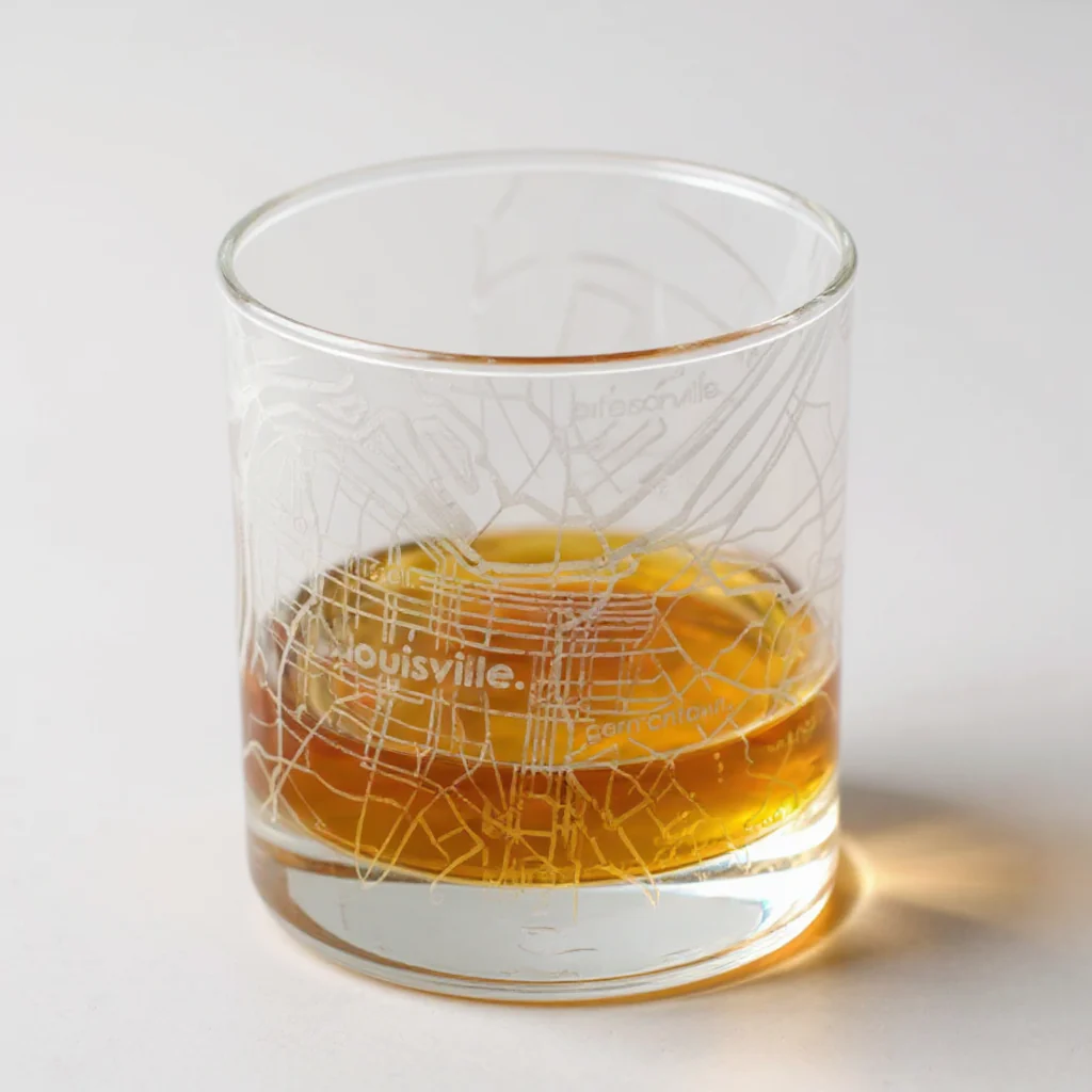 Louisville Map Whiskey Rocks Glass – 11 oz.