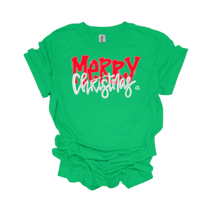 Merry Christmas Green Holiday T-Shirt