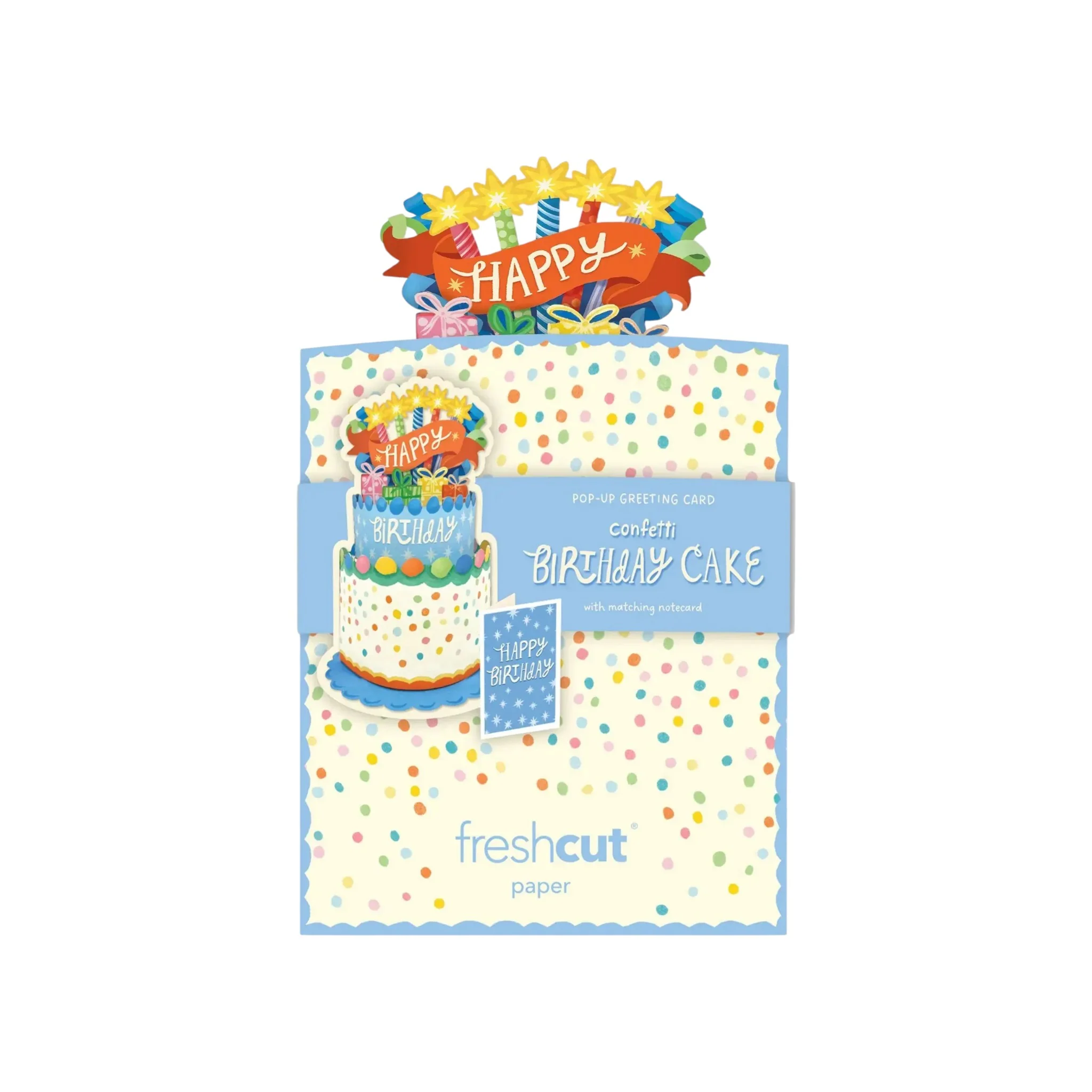 Mini Confetti Cake Pop-Up Card – 3D Birthday Cake with Rainbow Confetti - Image 2