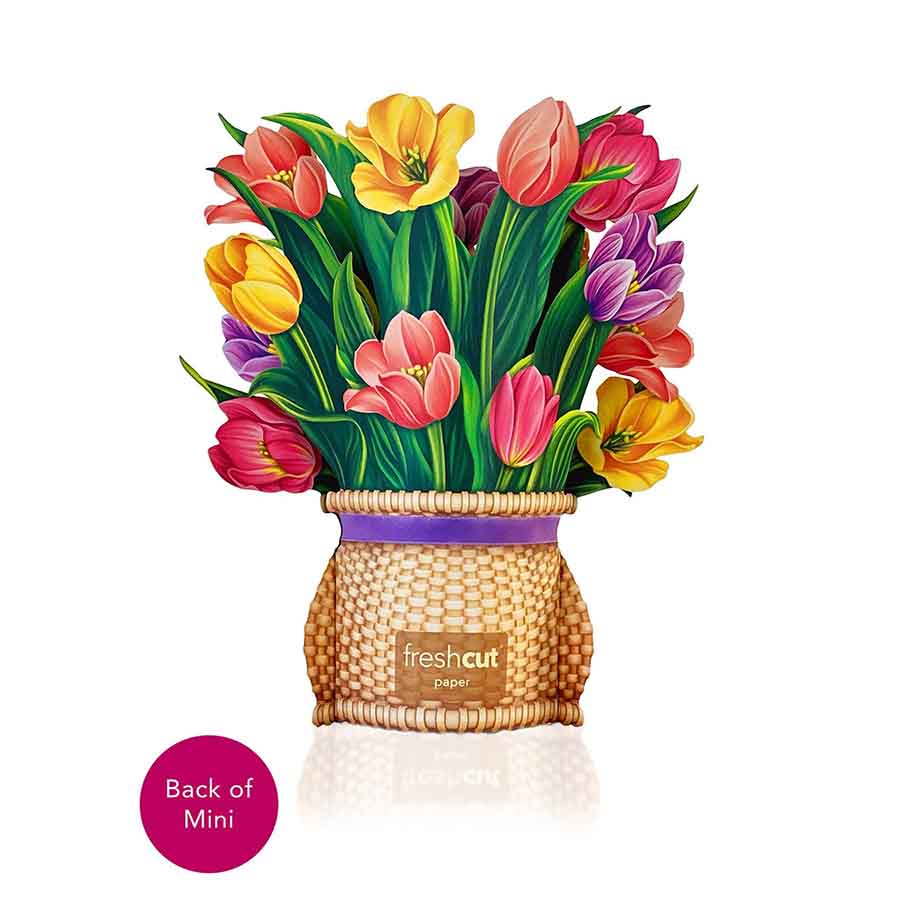 Mini Festive Tulips Paper Flower Bouquet - Image 7