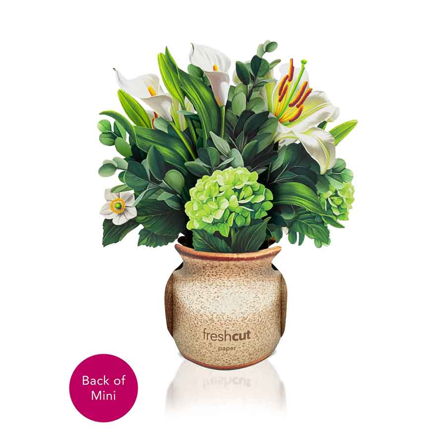 Mini Ivory & Sage Paper Flower Bouquet - Image 3