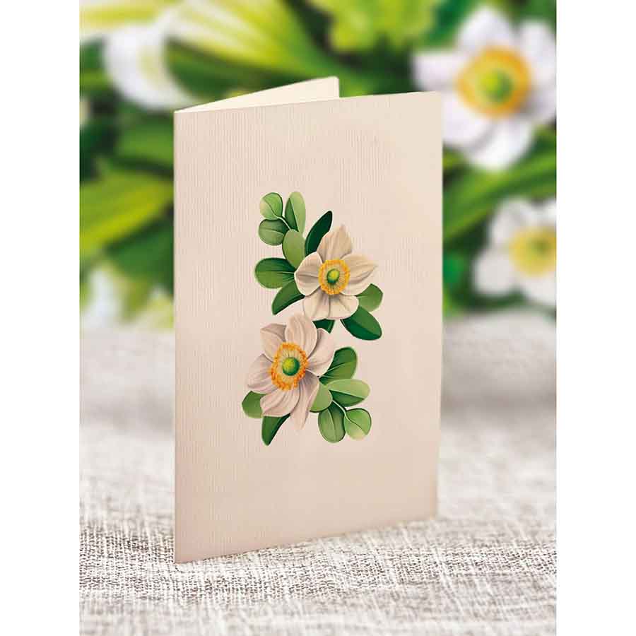 Mini Ivory & Sage Paper Flower Bouquet - Image 5