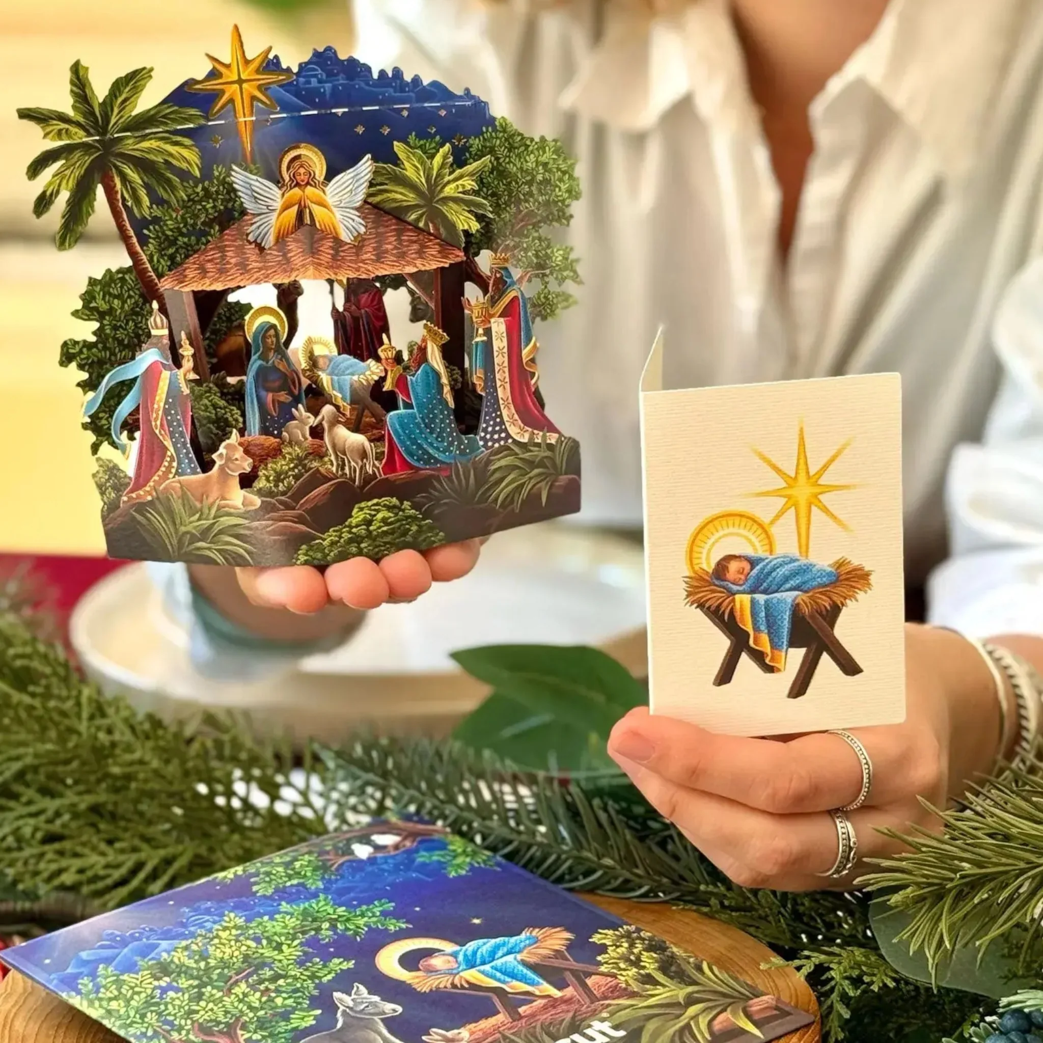 Mini Starlit Nativity Pop-Up Card - Image 3