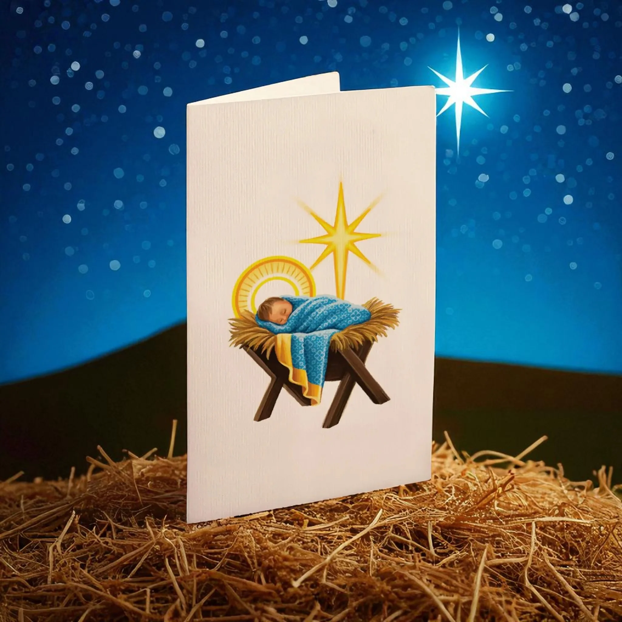 Mini Starlit Nativity Pop-Up Card - Image 4
