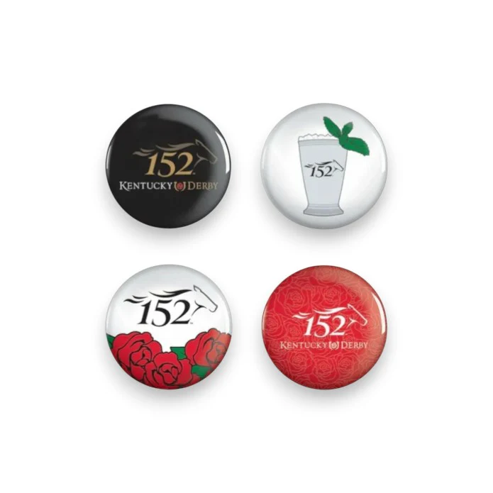 Official 152nd Kentucky Derby Commemorative Pin Set | 4-Pack Party Favors