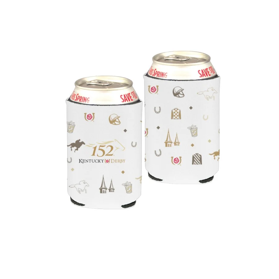 Official 152nd Kentucky Derby Silks Pattern Wrap Koozie | 12 oz Drink Cooler