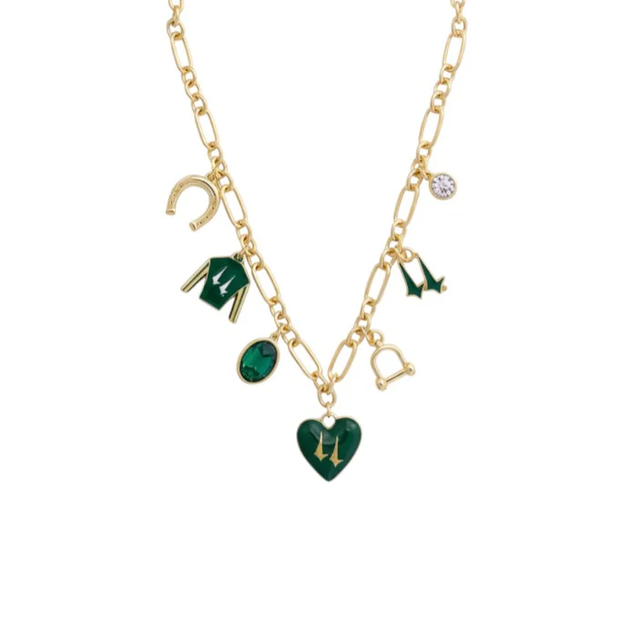 Official Churchill Downs Jockey Silk Enamel Charm Necklace | Green