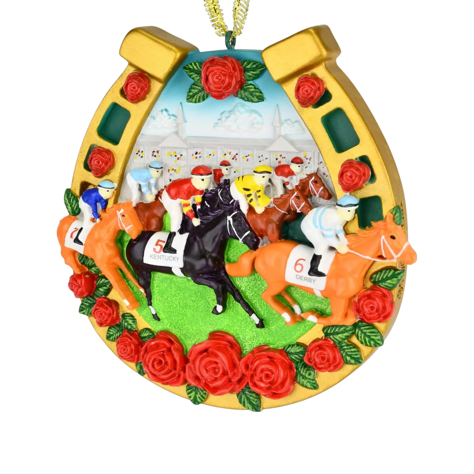 Official Kentucky Derby Horseshoe Ornament – Churchill Downs Race Scene - Image 3