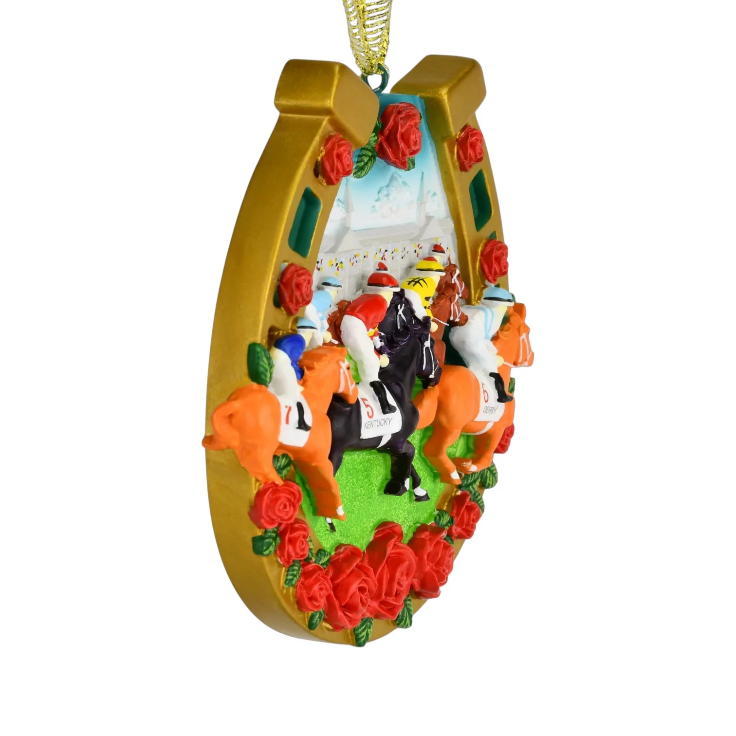Official Kentucky Derby Horseshoe Ornament – Churchill Downs Race Scene - Image 4