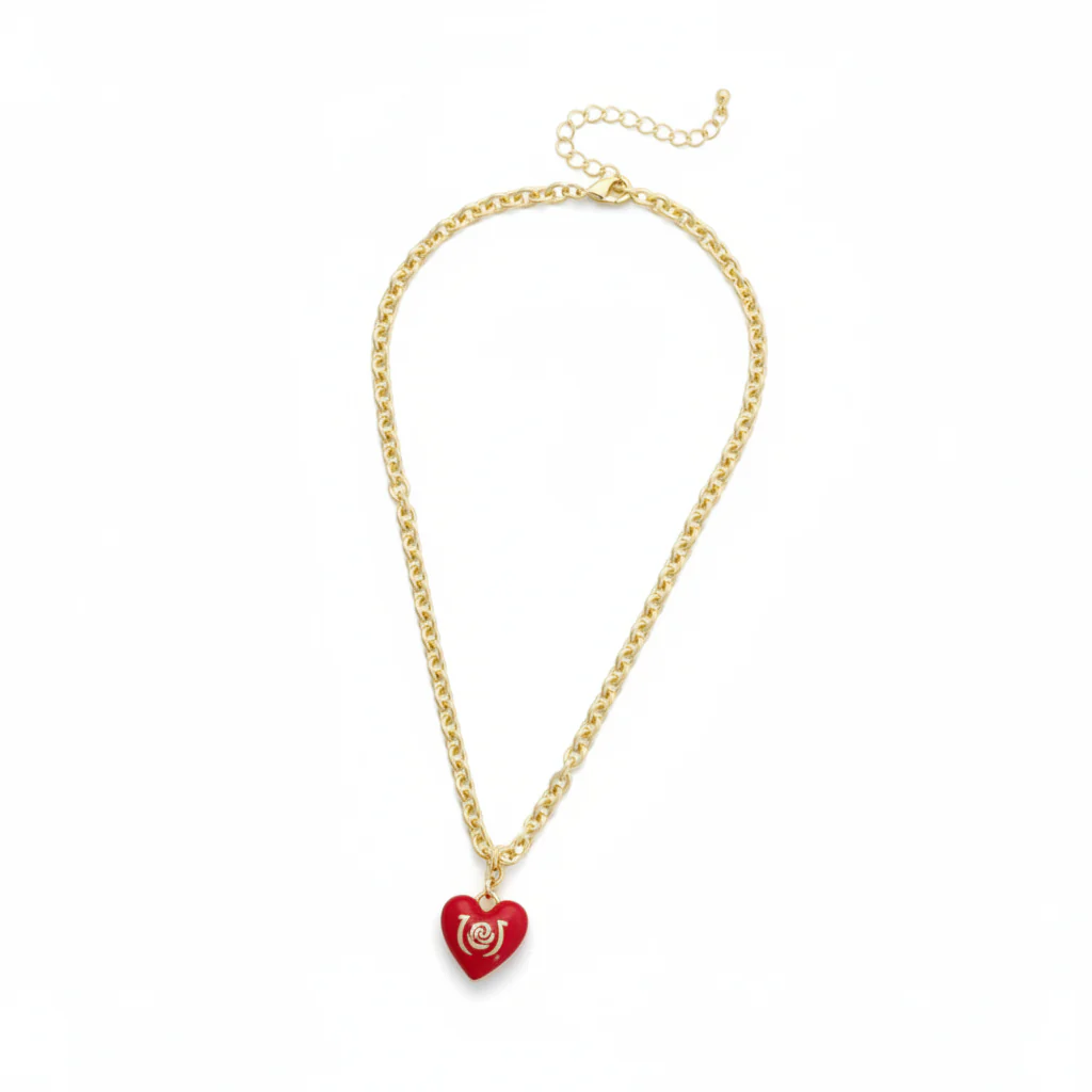 Official Kentucky Derby "Run for the Roses" Enamel Heart Necklace | Red - Image 2