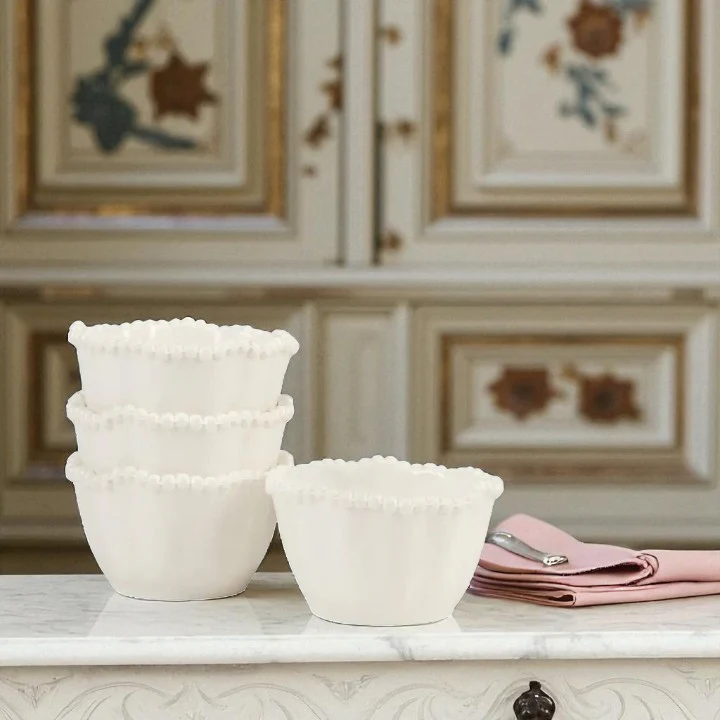Perlette Cream Melamine Set of 4 Dipping Bowls – Gift Set (4.625in) - Image 2