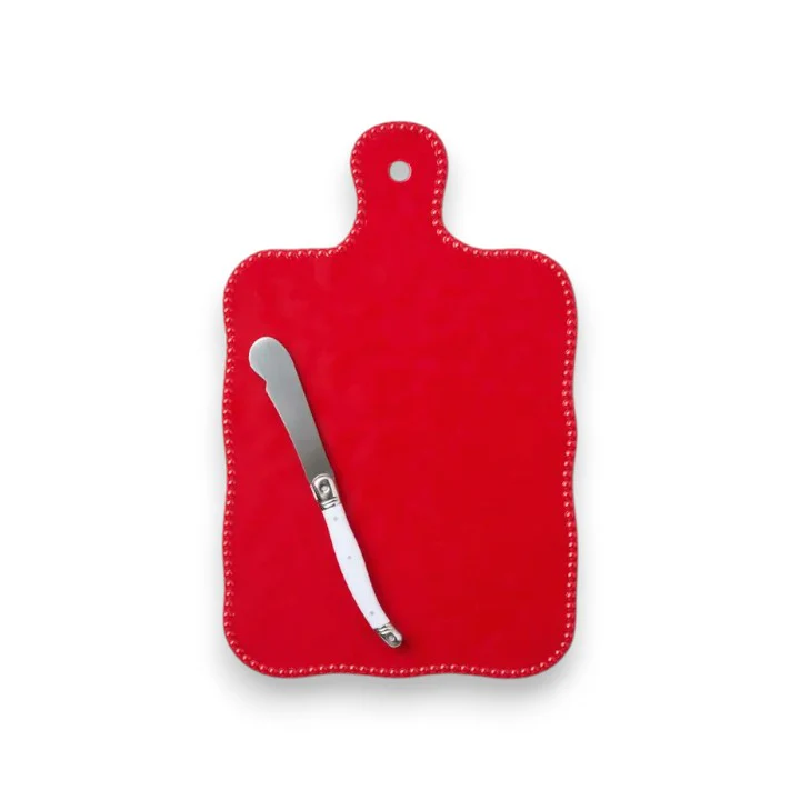 Perlette Red Melamine Cheese Board with Knife – Elegant Serveware - Image 2