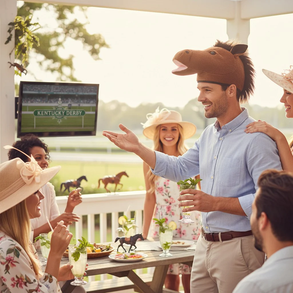 Plush Horse Head Hat – Funny Costume Accessory for Derby & Halloween - Image 2