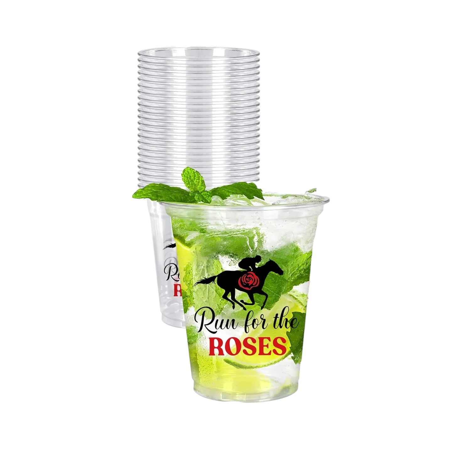 'Run for the Roses' 12oz Horse Racing Party Cups | 16-Pack