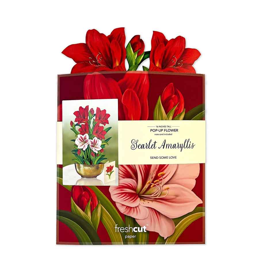 Scarlet Amaryllis Paper Flower Bouquet - Image 3