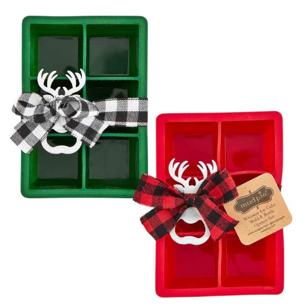 Silicone Ice Cube Mold & Bottle Opener Set – Red or Green