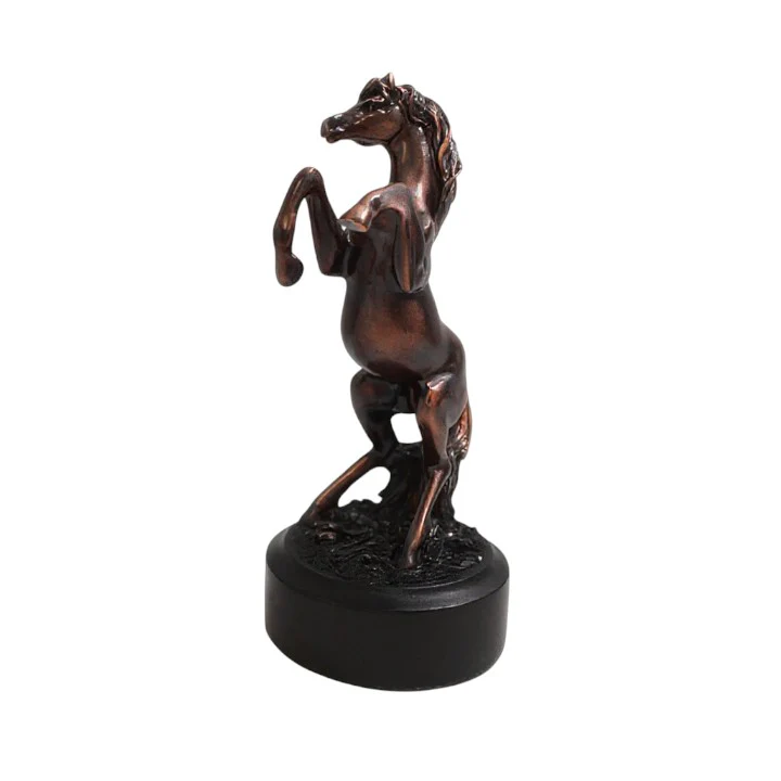 Small Rearing Stallion Sculpture | Copper Finished Horse Figurine - Image 3