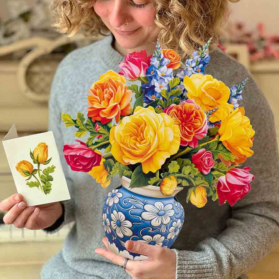 Sorbet Roses Paper Flower Bouquet - Image 2