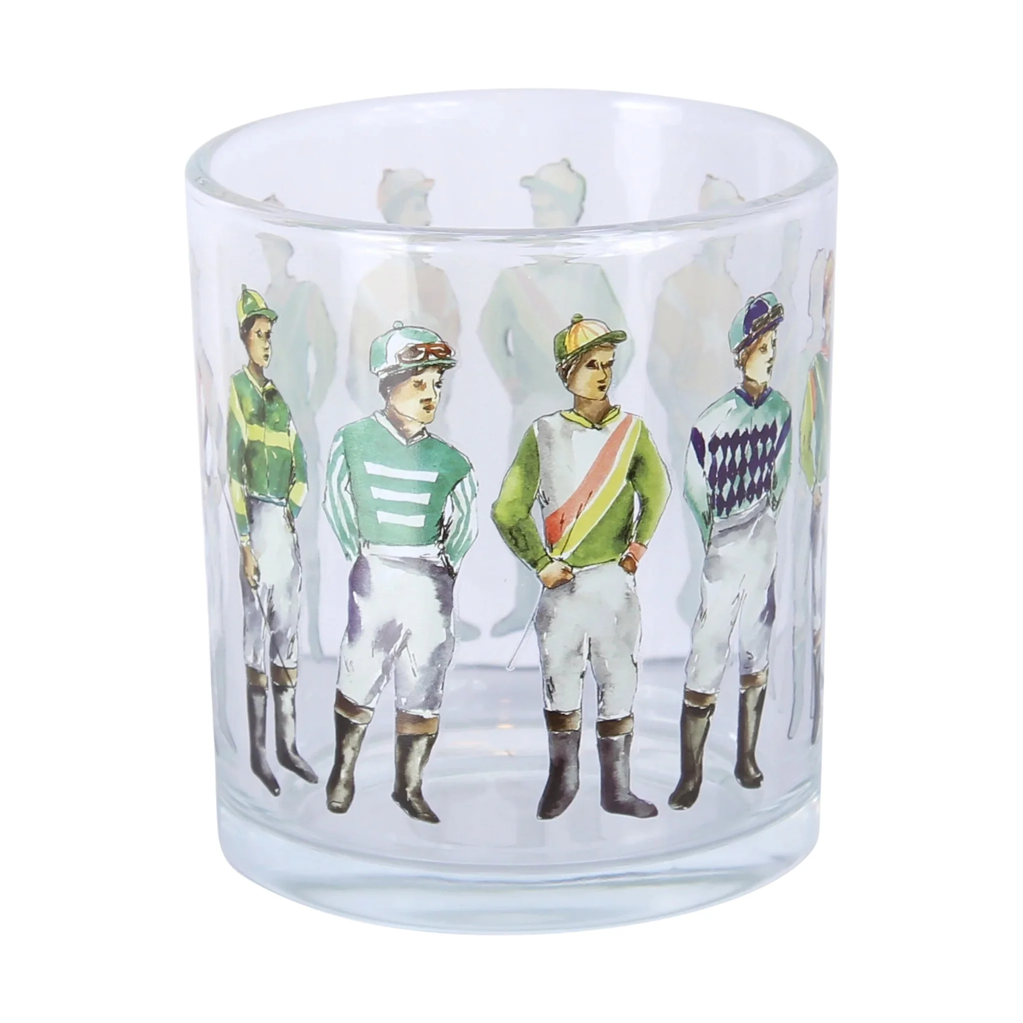 Standing Jockeys Wrapped Rocks Glass