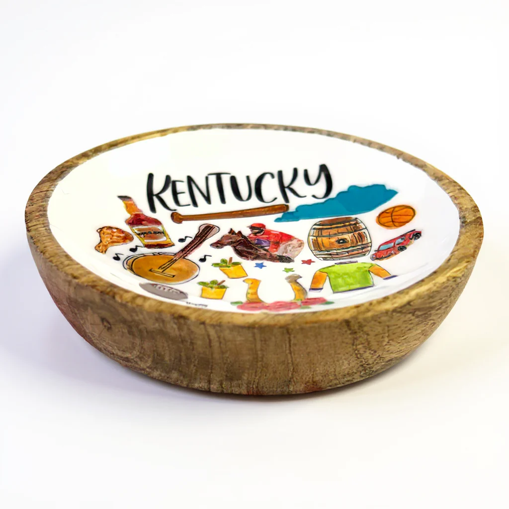 State of Kentucky Wood & Enamel Tray – 5 inch