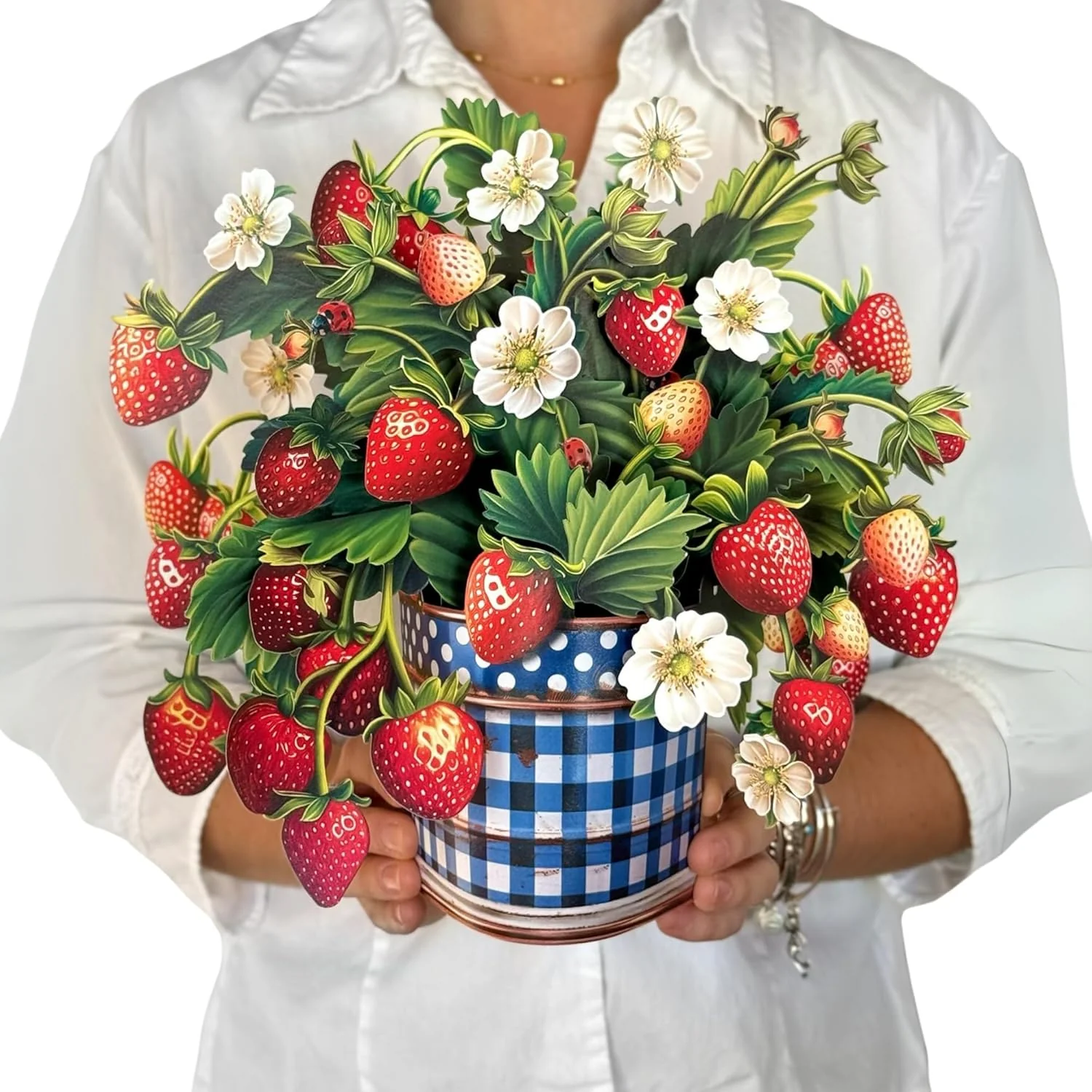 Strawberry Blossom Pop-Up Bouquet – 3D Paper Flowers Gift - Image 4