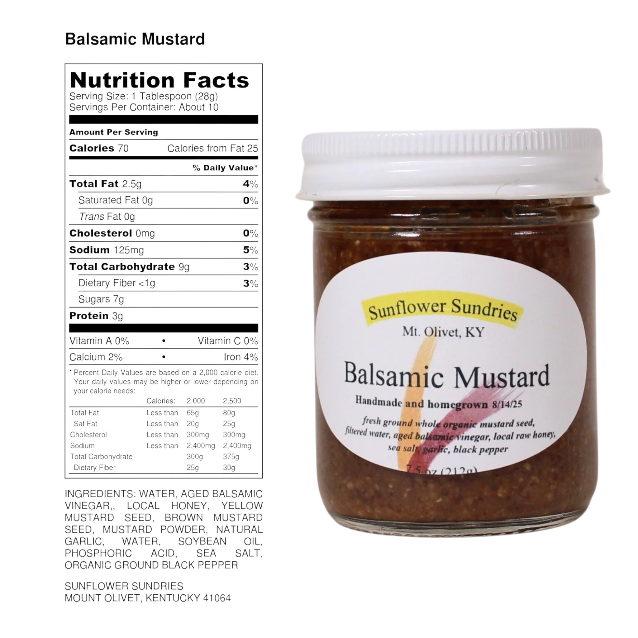 Sunflower Sundries Balsamic Mustard – 7.5 oz Artisan Condiment - Image 3