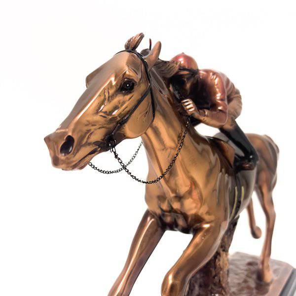 To the Winner's Circle - Horse & Jockey Sculpture | Copper Finish - Image 2