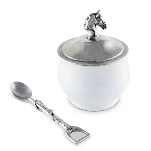 Vagabond House Equestrian Sugar Bowl and Spoon - Image 3