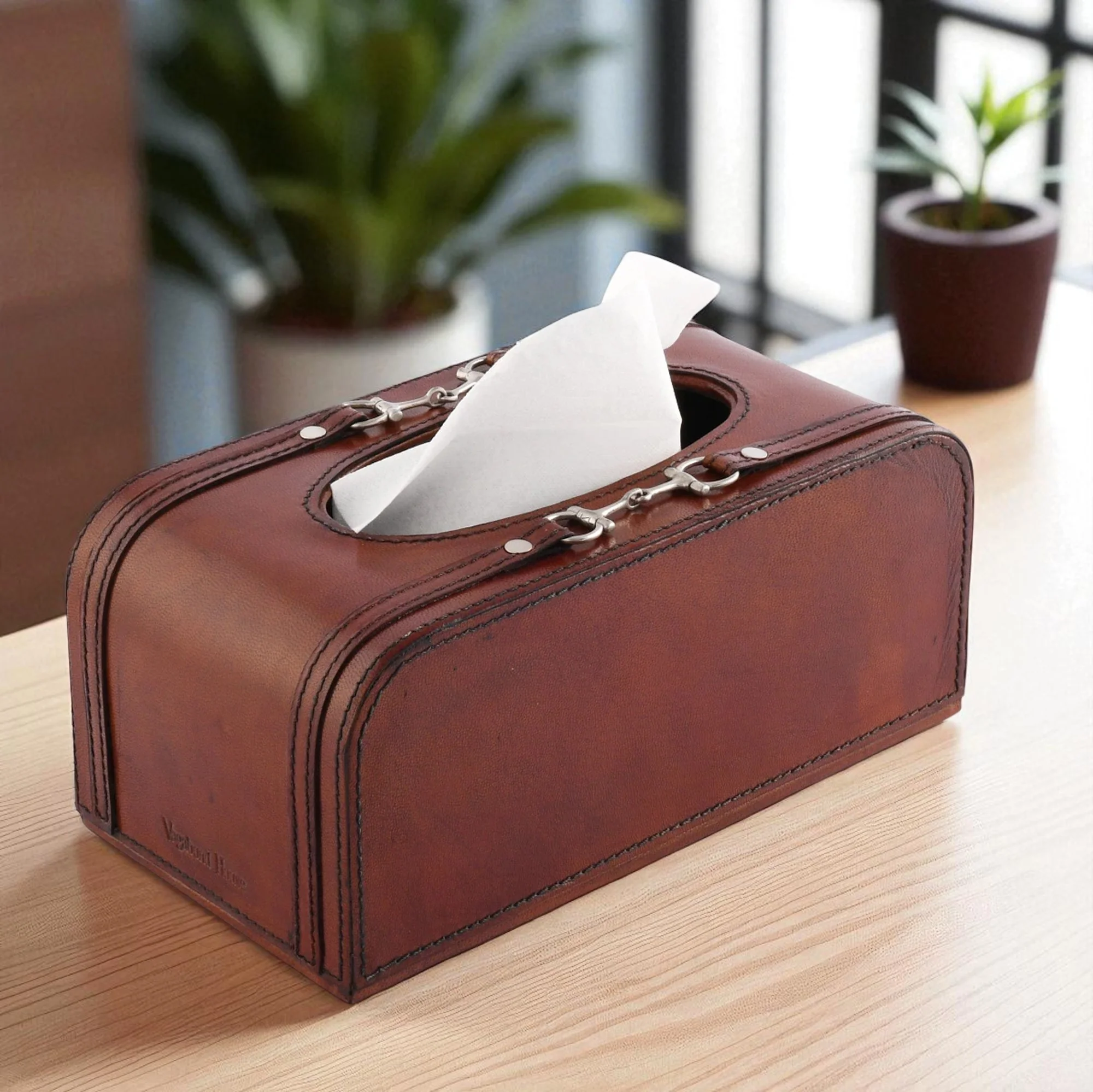 Vagabond House Premium Genuine Leather Bit Tissue Box - Image 2